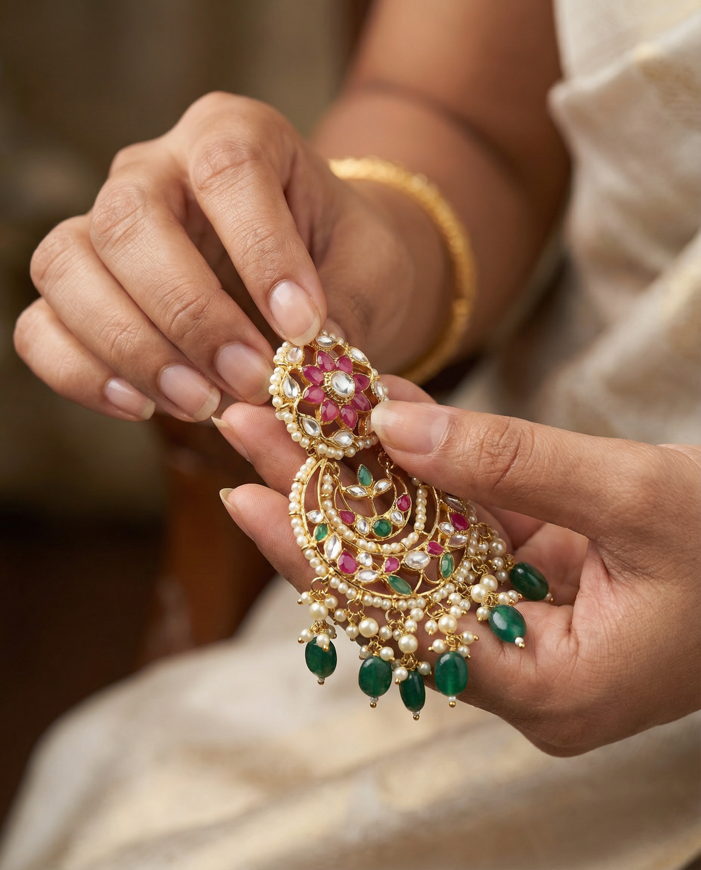 Classic Kundan Chandbali
